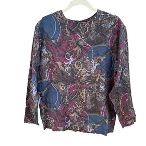 ANNIE ALEXANDER VINTAGE SILK CHAIN LINK BLOUSE